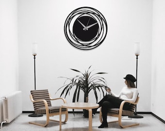 Moderne Uhr Laser geschnitten SVG-DXF Dateien - Wandkunst, Gravurvorlage, CNC-Schneiden, Fräser, digitales Vektor-Design - sofortiger Download