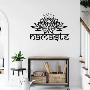 Namaste, Lotus, Fiori, Yoga, Meditazione, Chakra taglio laser svg dxf file wall sticker modello cnc taglio digitale vettoriale download istantaneo