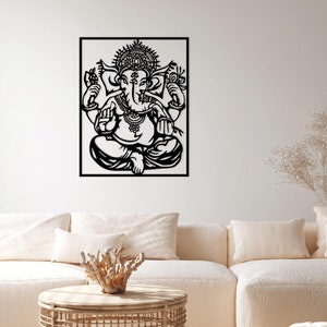 Bóg Ganesha Słoń Hindu Bóg laserowo cięte pliki svg dxf naklejki grawerowanie sylwetka szablon cięcie cnc cyfrowy wektor natychmiastowe pobieranie