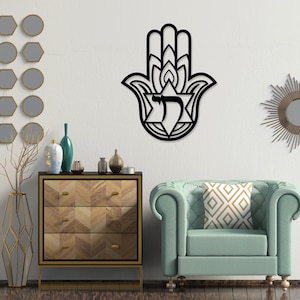 Hamsa Hand Mandala Hebreeuws lasergesneden svg dxf-bestanden muursticker sticker silhouet sjabloon cnc-snijrouter digitale vector instant download