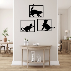 Chat animal découpé au laser svg dxf glowforge fichiers sticker mural gravure silhouette modèle CNC découpe routeur numérique vecteur téléchargement immédiat