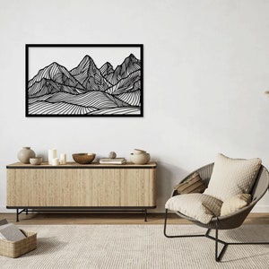 Geometrische Bergwald Natur Laser geschnitten Dateien Wandaufkleber Gravur Silhouette Vorlage Cnc schneiden digitaler Vektor-sofort Download