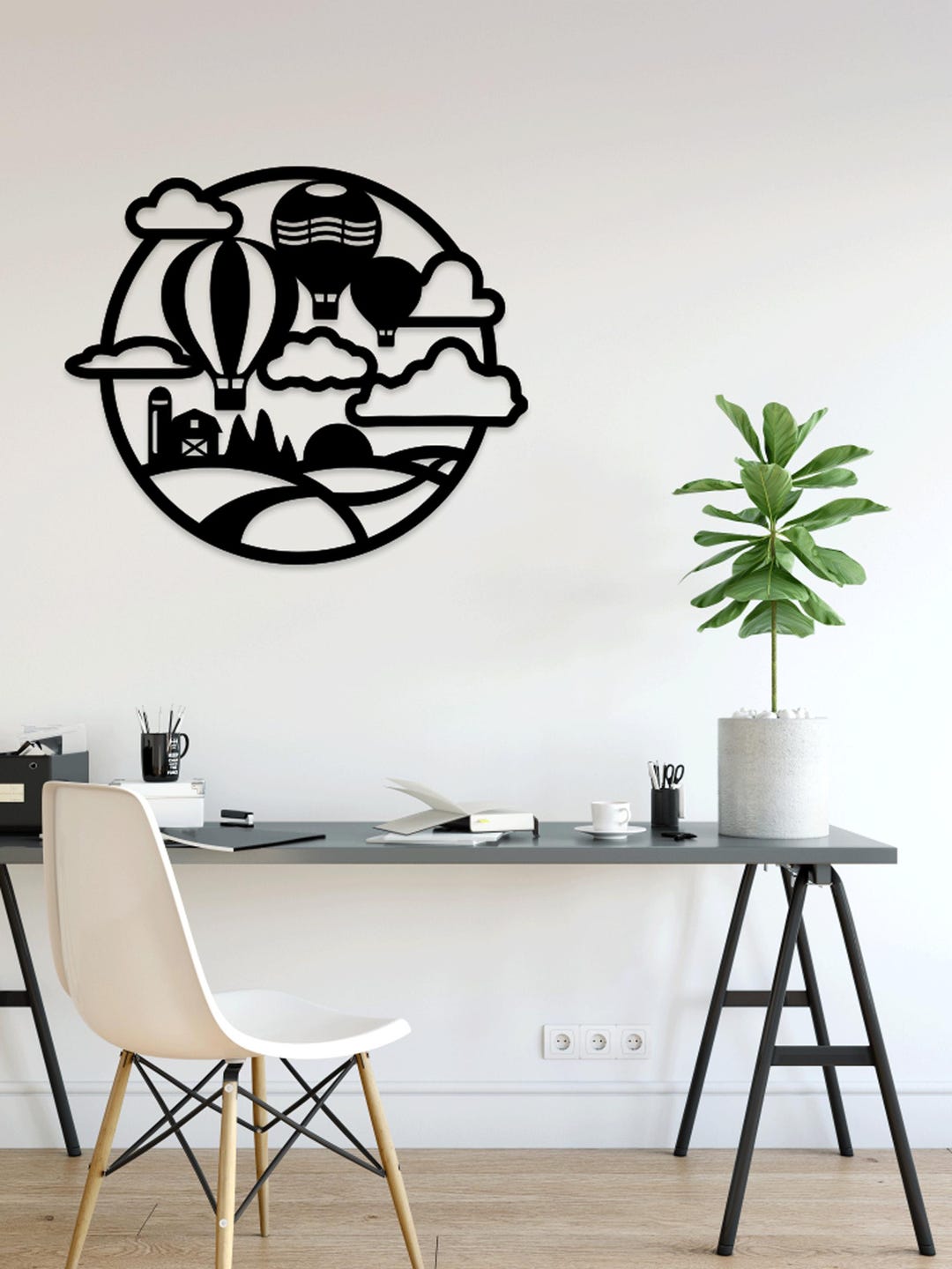 Hot Air Balloon Laser Cut Svg Dxf Glowforge Files Wall Sticker ...