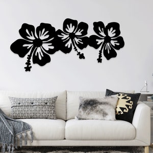 Hibiskus Hawaiian Aloha Blume Laser cut svg dxf Dateien Wandaufkleber Aufkleber Silhouette Vorlage CNC-Schneidefräser digital