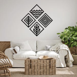 Quattro elementi terra acqua fuoco aria file svg dxf taglio laser adesivo da parete incisione decalcomania modello taglio cnc digitale vettore download immediato