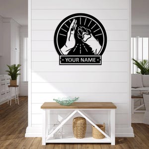 Nombre de pata de perro cortado con láser, archivo SVG/DXF, calcomanía de pared, grabado, plantilla de silueta, enrutador de corte CNC, vector digital, descarga instantánea