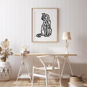 Chat Animal découpé au laser fichiers svg dxf sticker mural gravure sticker silhouette modèle CNC découpe routeur vecteur numérique téléchargement immédiat