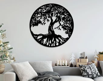 Tree of Life laser cut svg dxf files wall sticker engraving decal silhouette template cnc cutting router digital vector instant download