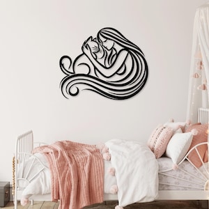 Cat Love Laser cut svg dxf Dateien Wandaufkleber Gravur Abziehbild Silhouette Vorlage CNC-Schneidefräser digitaler Vektor-Sofortdownload