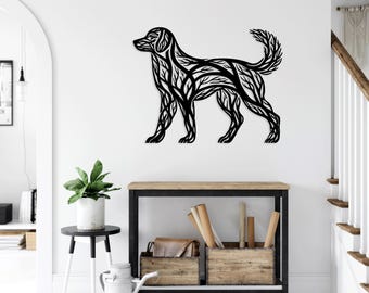 Tree Branch Dog laser cut svg dxf files wall sticker engraving decal silhouette template cnc cutting router digital vector instant download