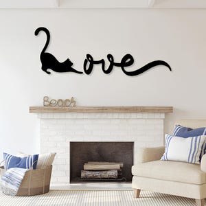 Gato gatito amor corte láser svg dxf archivos pared pegatina grabado calcomanía silueta plantilla cnc corte enrutador digital vector descarga instantánea