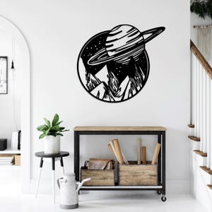 Space Mountain Planet svg dxf Lasercut-Dateien Wandaufkleber Gravur Silhouette Vorlage CNC-Schneidefräser digitaler Vektor-sofort Download