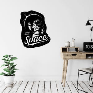 Space Astronaut Planet Laser cut svg dxf Dateien Wandaufkleber Gravur Silhouette Vorlage CNC schneiden digitaler Vektor-sofort Download