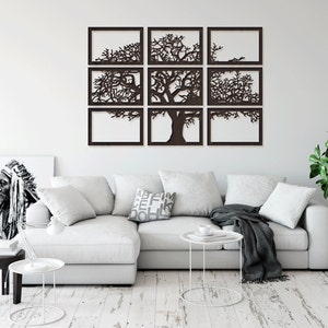 Baum des Lebens Zweig Laser geschnitten svg dxf Dateien Wandaufkleber Gravur Aufkleber Silhouette Vorlage cnc Zuschnitt Fräser digitaler sofortiger download