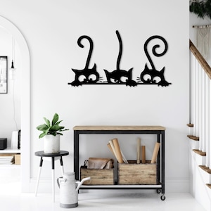 Chat Animal découpé au laser fichiers svg dxf sticker mural gravure sticker silhouette modèle CNC découpe routeur vecteur numérique téléchargement immédiat
