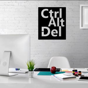 Ctrl Alt Del Computer Software svg dxf laser cut files wall sticker engraving silhouette template cnc cutting router digital vector download