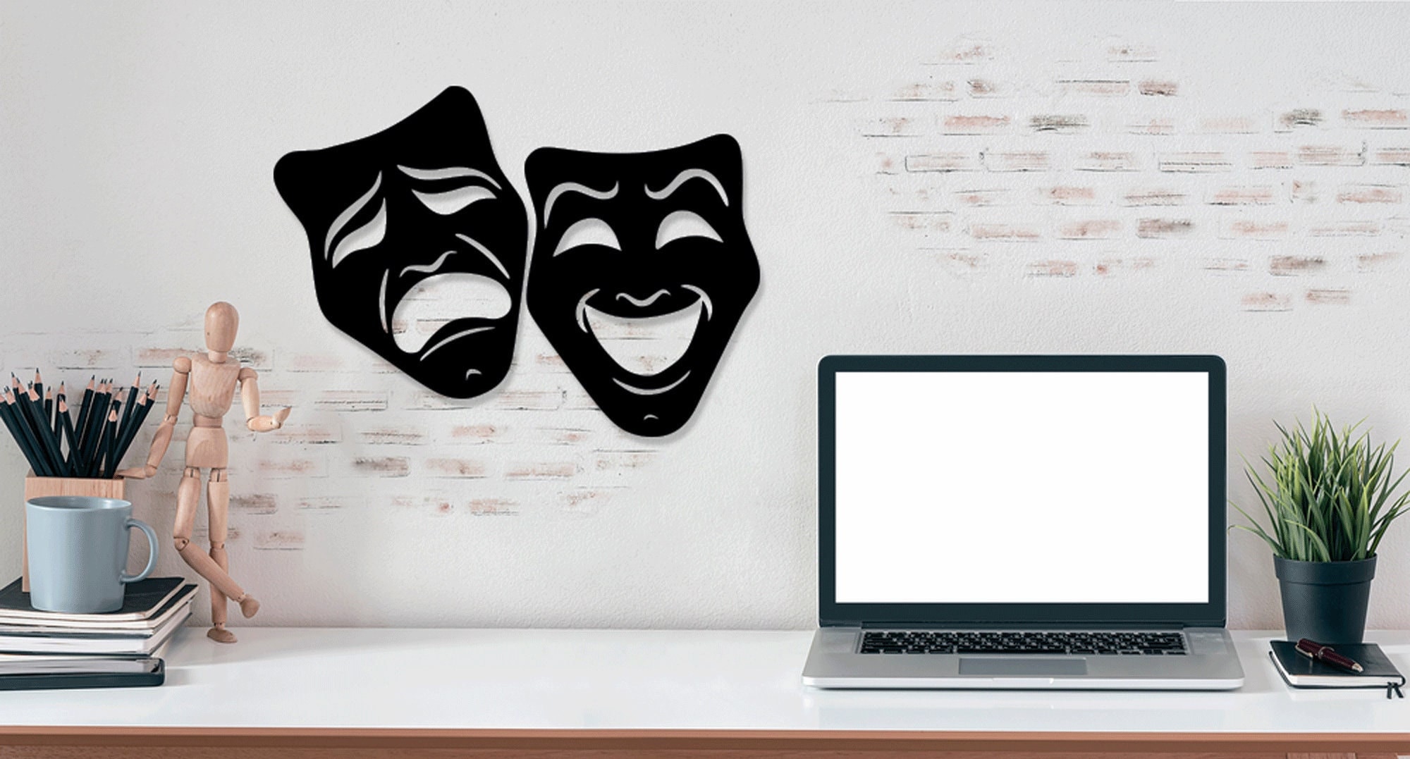 Drama/Theater Masks Floating Charm - WIldflower Journeys + Lahara Lockets