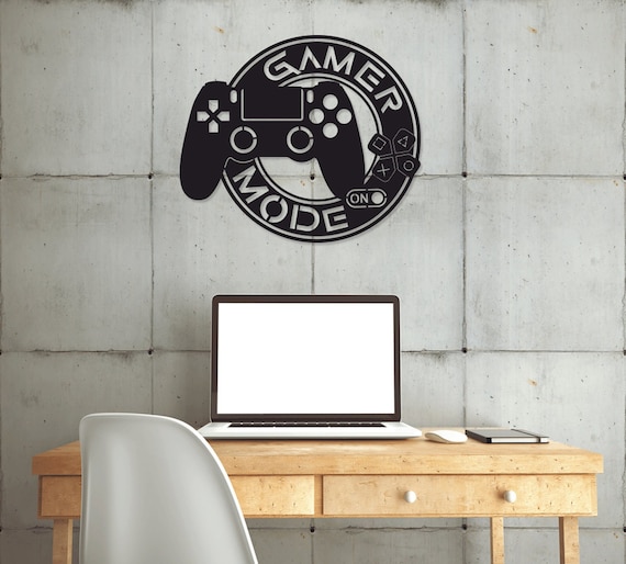 Gamer Mode On, Gaming Zone, Game laser cut svg dxf files wall sticker decal silhouette template cnc cutting digital vector instant download