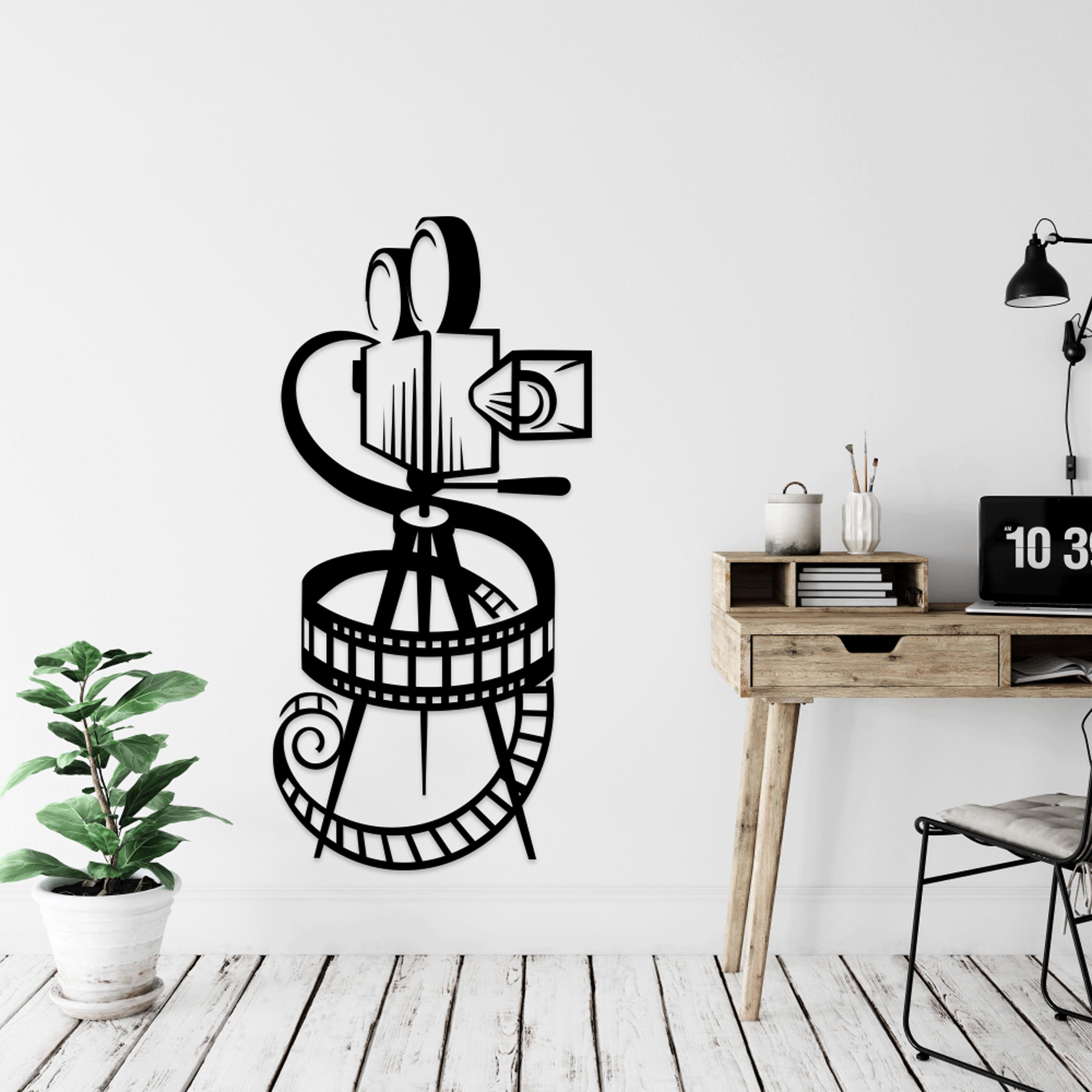 Movie Camera Cinema Laser Cut Svg Dxf Files Wall Sticker Engraving ...