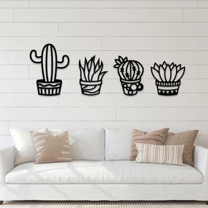 Kaktus Wüste Laser cut svg dxf Dateien Wandaufkleber Gravur Aufkleber Silhouette Vorlage CNC-Schneidefräser digitaler Vektor-Sofortdownload