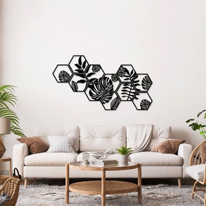 Monstera deliciosa, planta de queso suizo, hoja tropical corte láser svg dxf archivos etiqueta de la pared plantilla cnc corte descarga digital instantánea