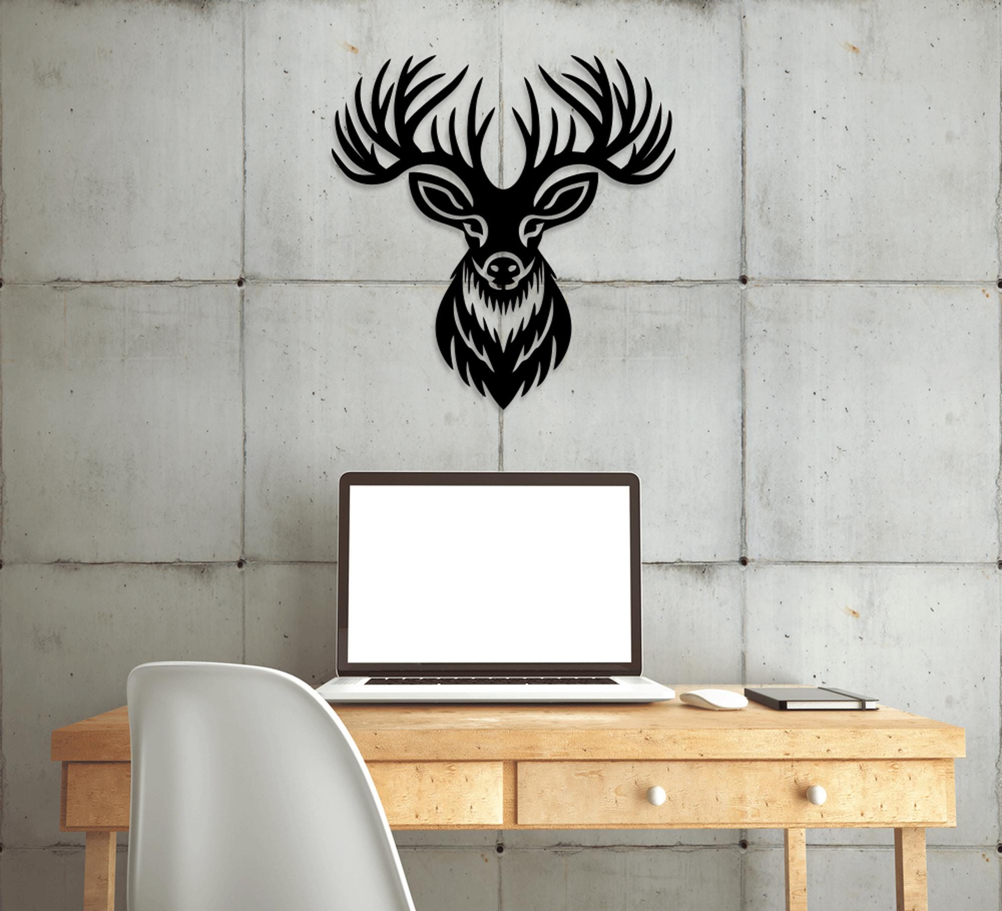 Deer Head Laser Cut Svg Dxf Files Wall Sticker Engraving Decal ...
