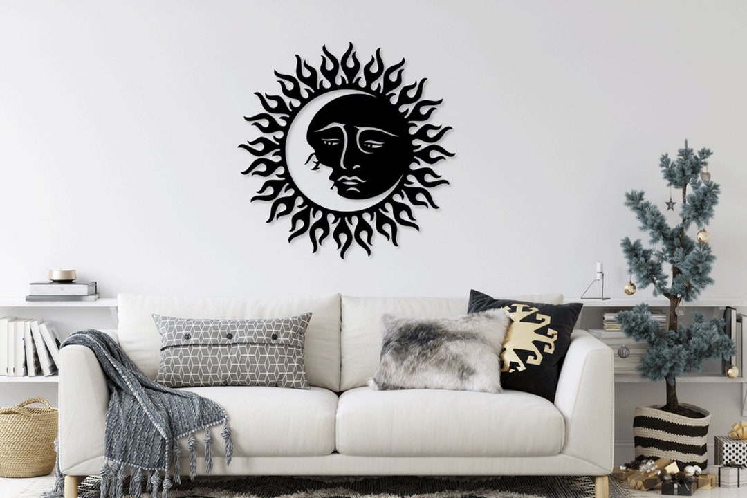 Yin Yang Sun Moon Laser Cut Svg Dxf Files Wall Sticker Engraving Decal ...