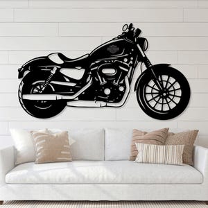 Motocicletta Chopper Motociclo Taglio Laser SVG DXF File PDF Adesivo da Parete Modello per Incisione Router di Taglio CNC Download Digitale Vettoriale Istantaneo