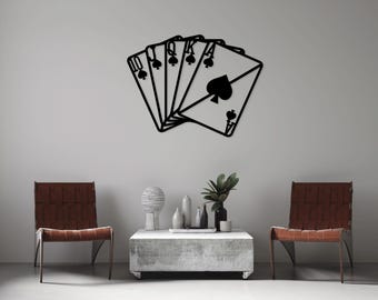 Card Deck of Cards laser cut svg dxf files wall sticker engraving decal silhouette template cnc cutting digital vector instant download