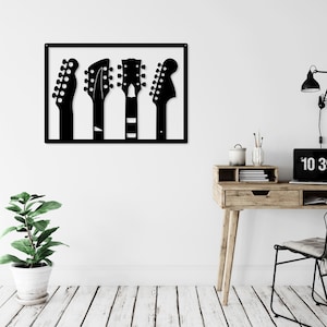 Basgitaar klassieke gitaar lasergesneden svg dxf-bestanden muursticker silhouet sjabloon cnc-snijrouter digitale instant download