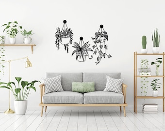 Vase Flowers Flowerpot glowforge laser cut svg dxf files wall sticker engraving decal template cnc cutting router digital instant download