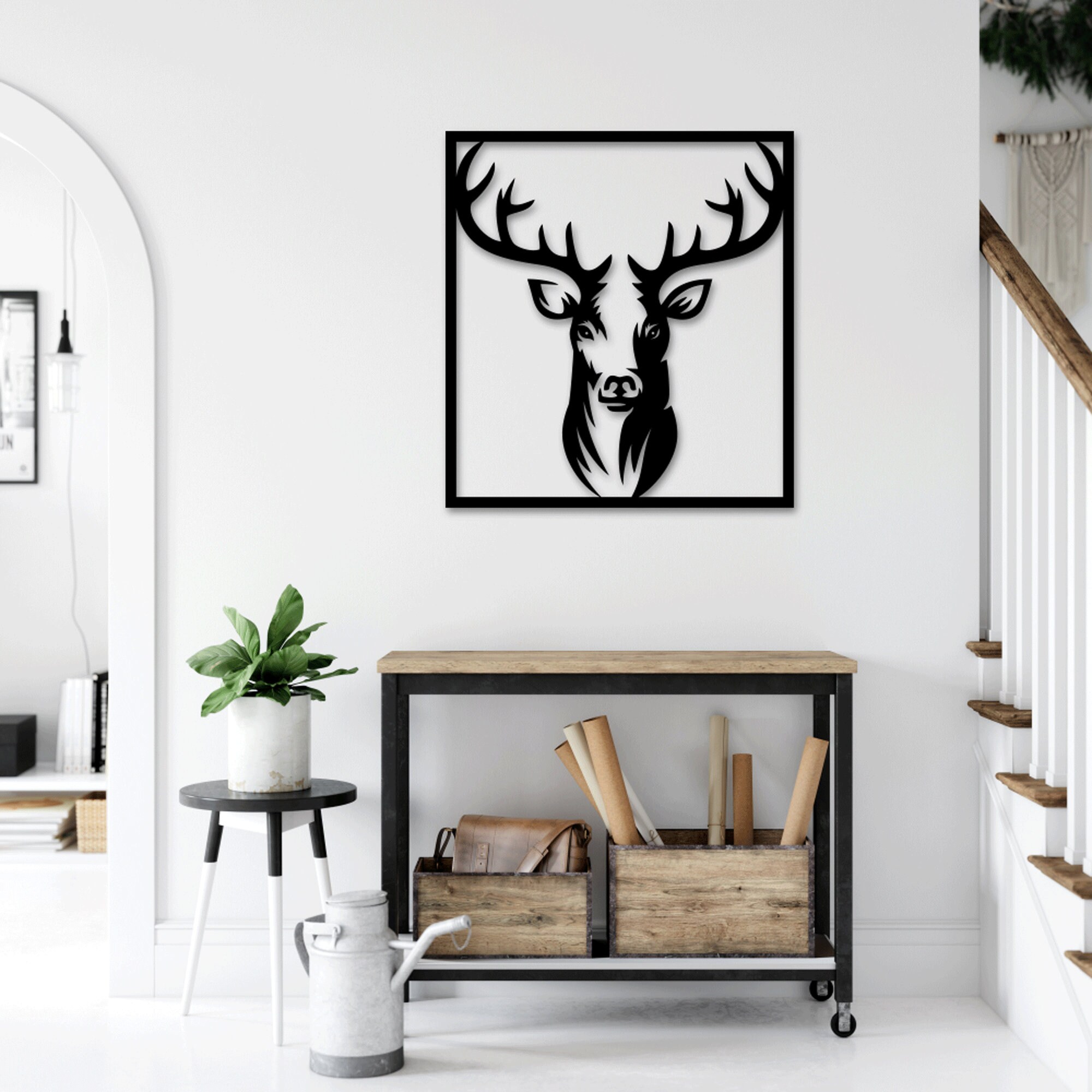 Deer Laser Cut Svg Dxf Files Wall Sticker Engraving Decal Silhouette ...