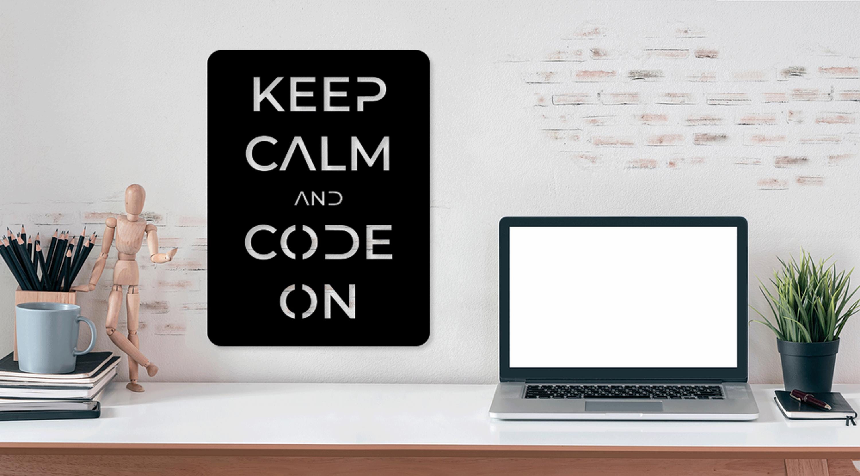 Keep Calm Code Computer Laser Cut Svg Dxf File Wall Sticker Engraving ...