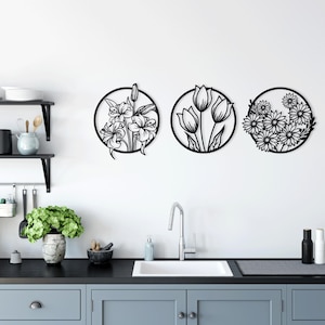 Mohnblumen Laser cut svg dxf Dateien Wandaufkleber Gravur Aufkleber Silhouette Vorlage CNC-Schneidefräser digitaler Vektor-Sofortdownload