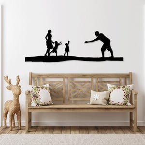 Familie Liebe Laser geschnitten Dateien Wandaufkleber Silhouette Vorlage Cnc-Schneidefräser digitaler Vektor-sofort Download
