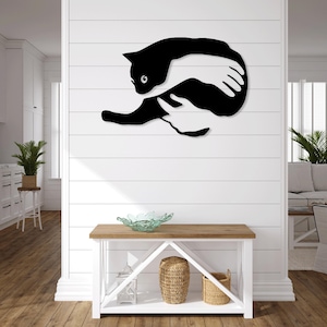Chat Animal découpé au laser fichiers svg dxf sticker mural gravure sticker silhouette modèle CNC découpe routeur vecteur numérique téléchargement immédiat