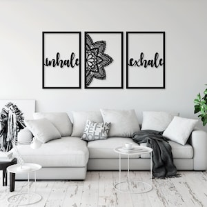 Inhale Exhale Yoga Meditation Chakra Energy laser cut svg dxf glowforge files wall sticker template cnc cutting digital instant download