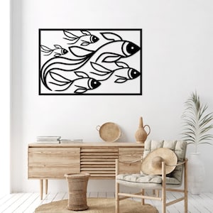 Fischschwarm Laser cut svg dxf Dateien Wandaufkleber Gravur Aufkleber Silhouette Vorlage CNC-Schneidefräser digitaler Vektor-Sofortdownload