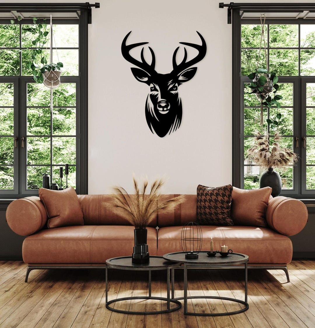 Deer Head Laser Cut Svg Dxf Files Wall Sticker Engraving Decal ...