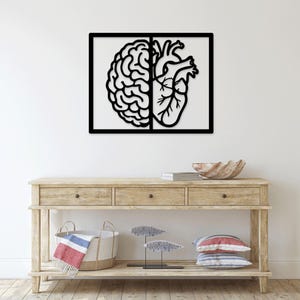 脳と心臓のレーザーカット SVG DXF ファイル 壁ステッカー 彫刻 デカール シルエット テンプレート CNC 切断ルーター デジタル ベクトル インスタント ダウンロード