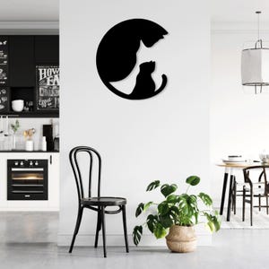 Chat chaton découpé au laser fichiers svg dxf sticker mural gravure sticker silhouette modèle CNC découpe routeur vecteur numérique téléchargement immédiat