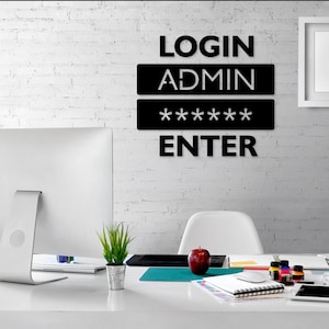 Login Admin Password Computer Software laser cut svg dxf pdf ai glowforge files wall sticker engraving template cnc cutting digital download