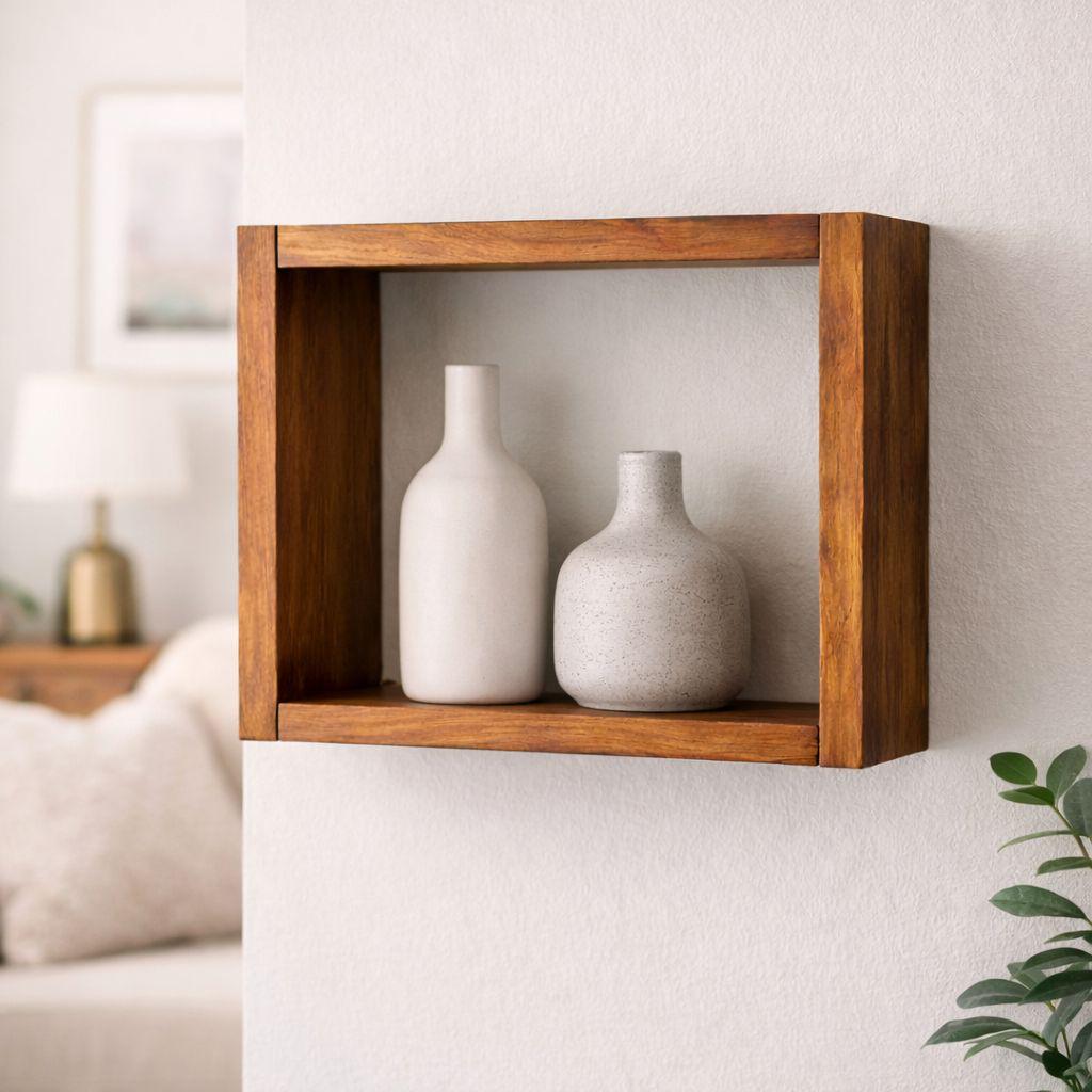Set of 3 Floating Cube Shelves | Rustic Wooden Wall Décor - Etsy