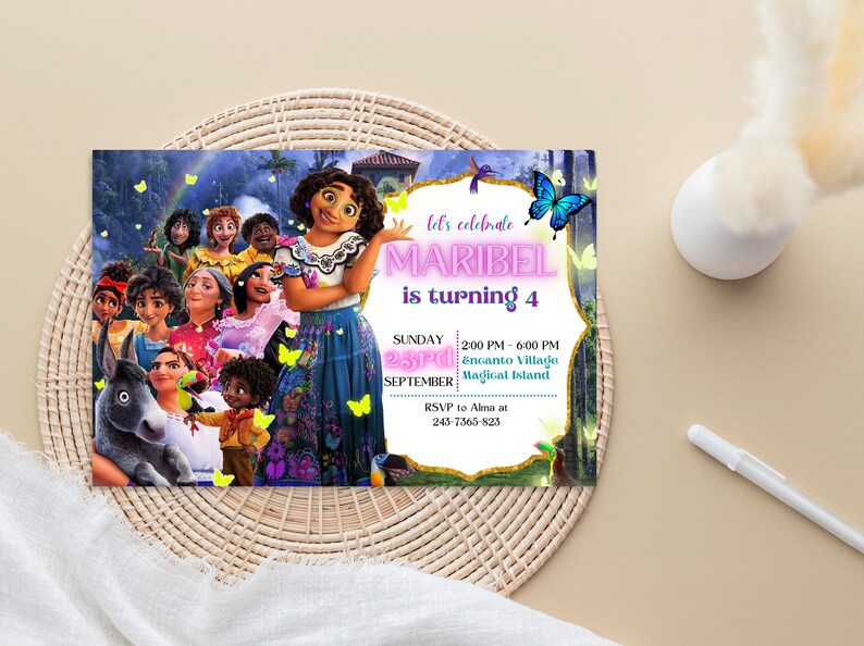 DIGITAL FILE Encanto Printable Invitation Encanto Editable Etsy