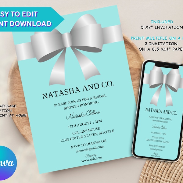 Breakfast at Tiffanys Bridal Shower Invitations - Etsy