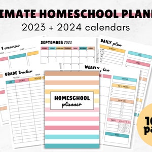 100 Homeschool Planner Pages, Academic Planner, Lesson Planner, Homeschool Planner BUNDLE, Printable Homeschool Planner Pages