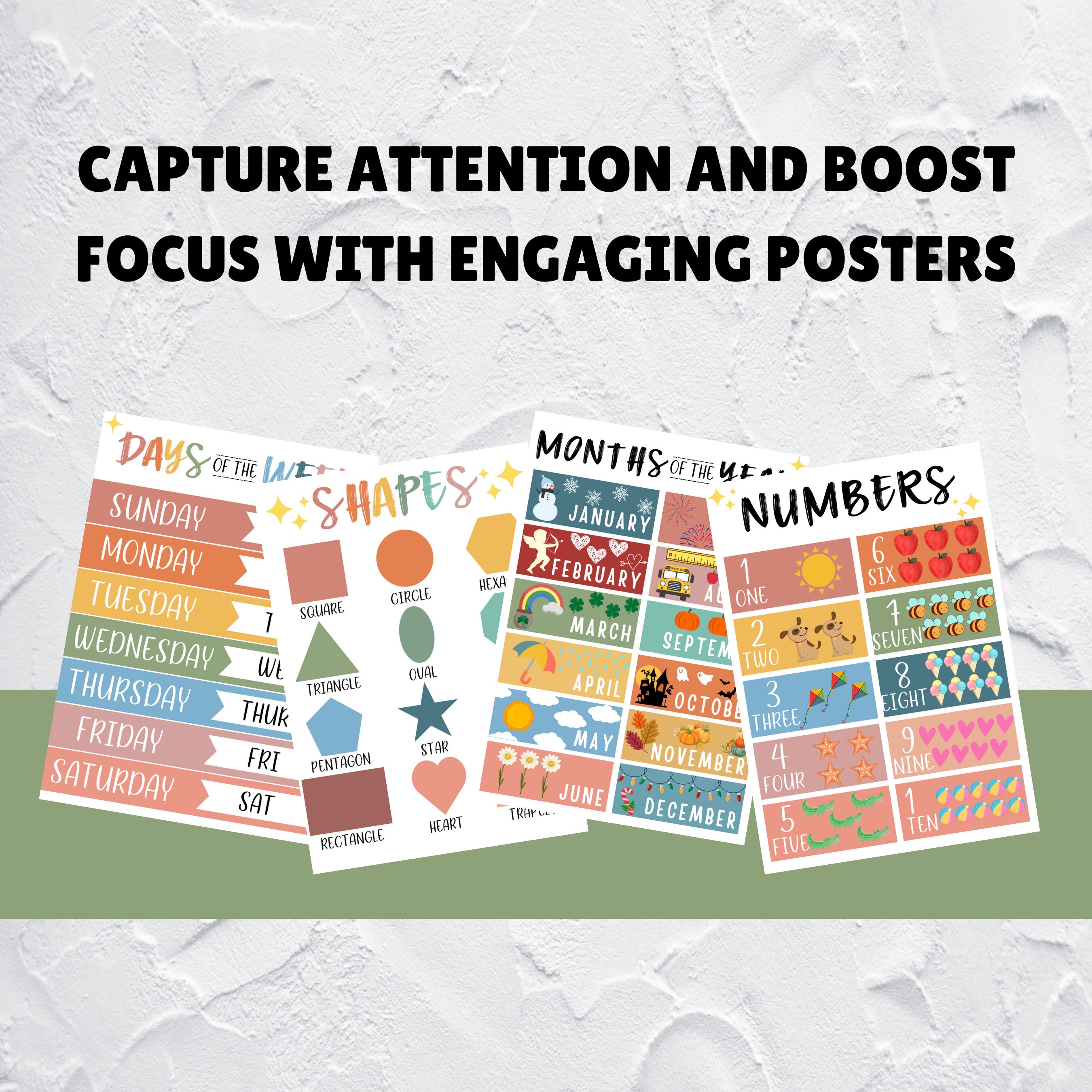 Boho Educational Posters Bundle Bulletin Board Educational - Etsy