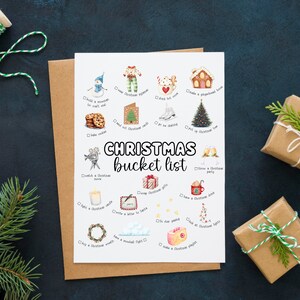 Christmas Bucket List, Winter Bucket List Template, Christmas Activity, Christmas Family Activity, Holiday Family Fun To Do List