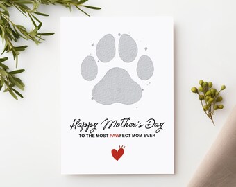 Dog Mom Mother's Day Card – Paw Print Design, Pet Mom Greeting (Blank Inside)