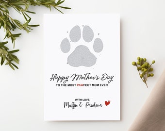 Customized Dog Mom Card | Mother's Day Pawprint Gift from Dog